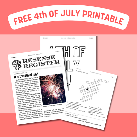 FREE 4th of July Dementia Friendly Printable Activity (PDF DOWNLOAD)