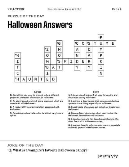 Halloween Dementia Friendly Printable (PDF DOWLOAD)